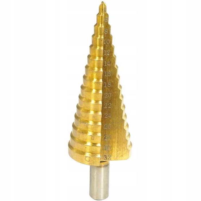 Wiertło Stopniowe Stożkowe Spiralne Do Metalu 4-32mm 2szt