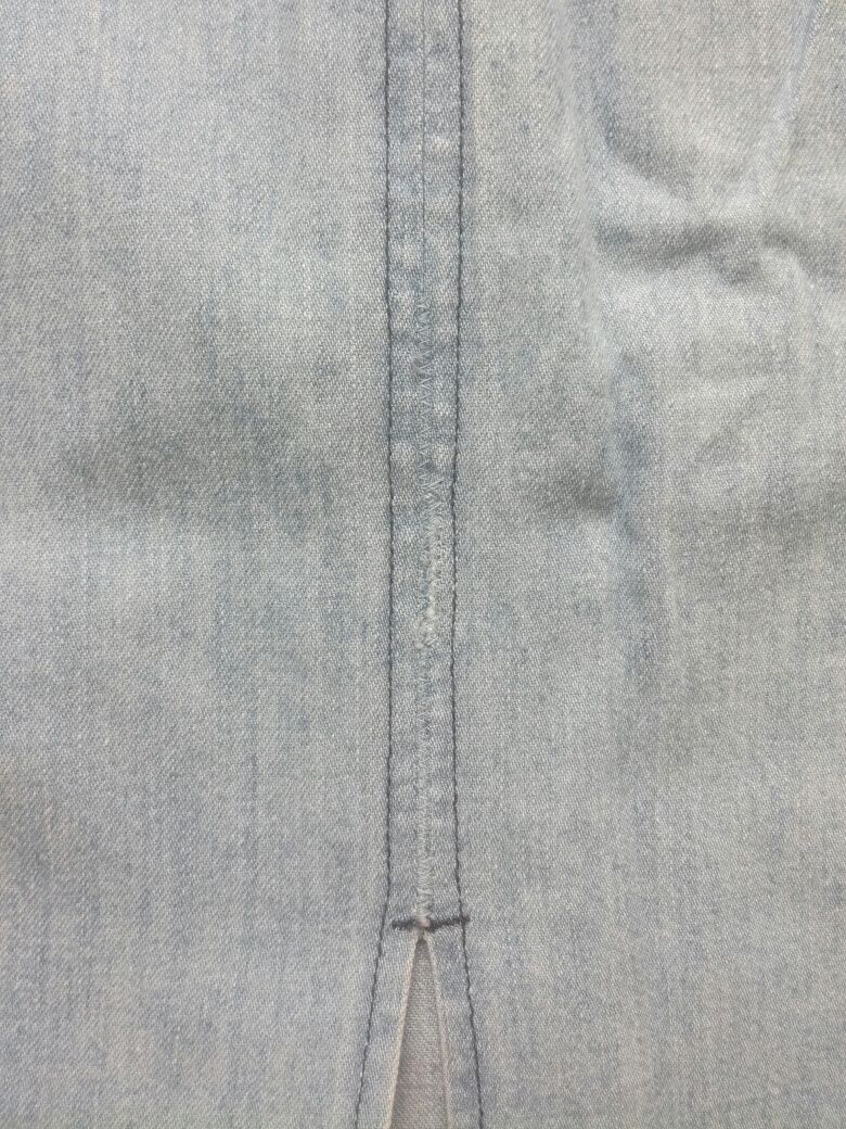 Sukienka a la jeans na ramiączkach błękitna rozmiar L