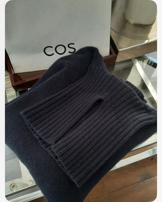 COS Nowy  kaszmirowy 100% golf sweter granatowy
