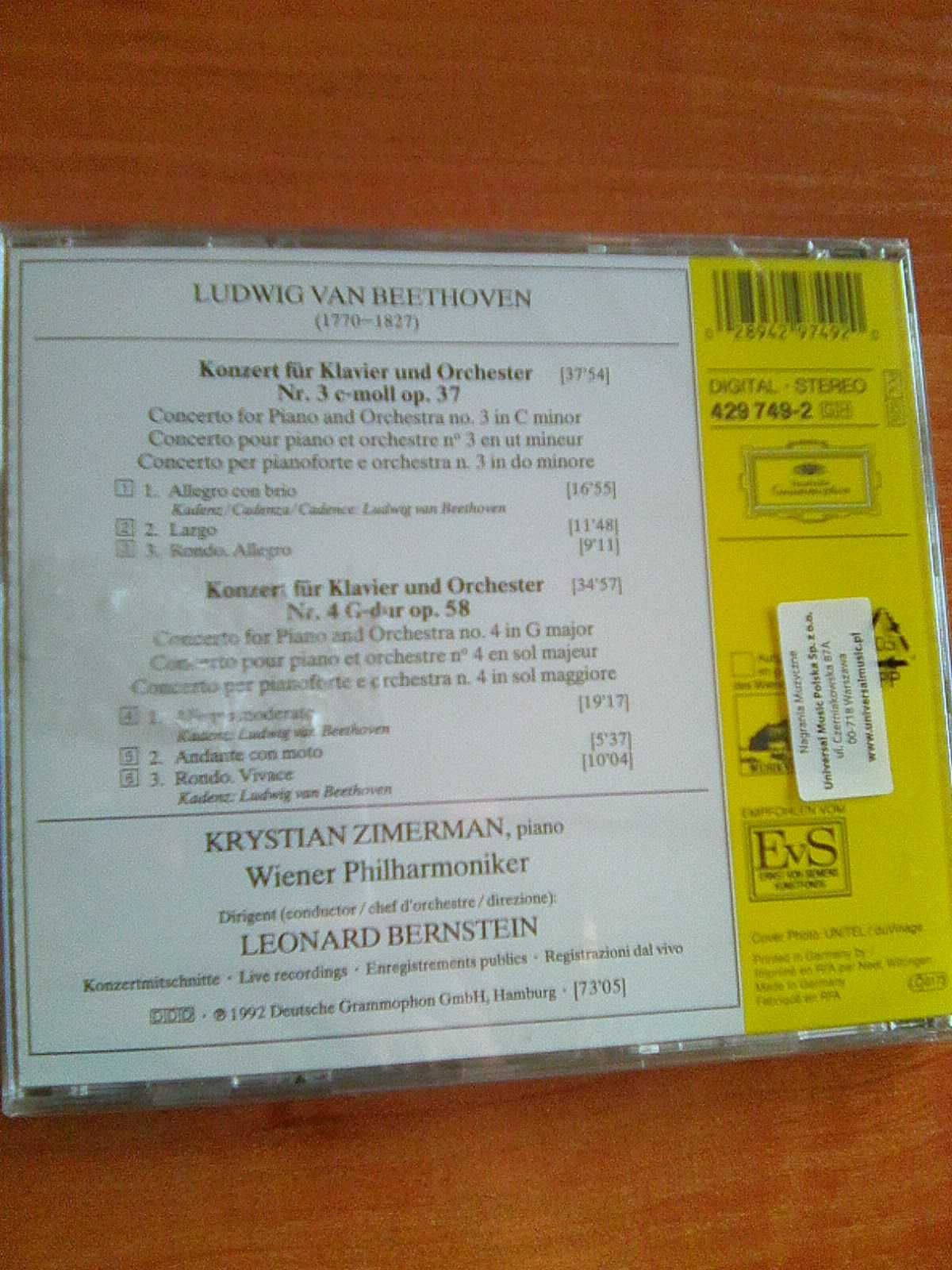 Krystian Zimerman - Beethoven: Piano Concertos Nos. 3 & 4