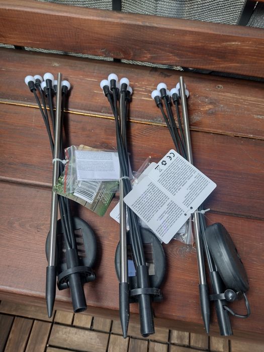 Wachlarze solarne ciepłe światło trzy sztuki hit lata