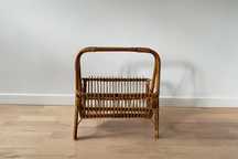 Gazetownik rattan wiklina boho  | lata 50, vintage
