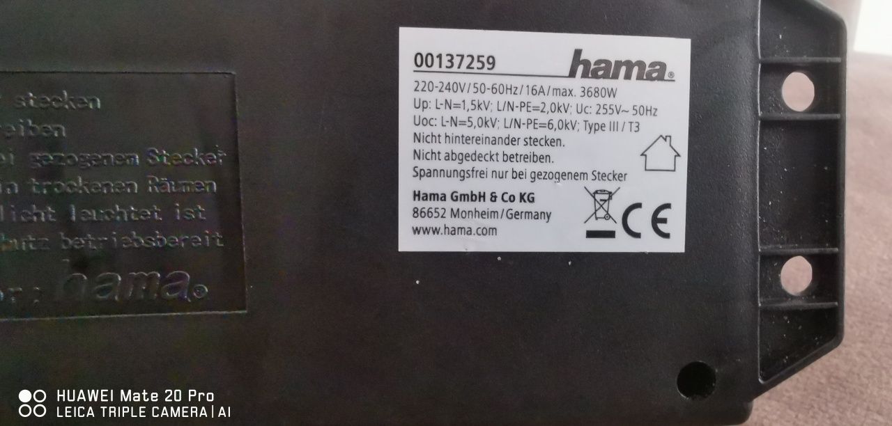 Przedłużacz listwa 6 HAMA +6 inteligentne gniazdka