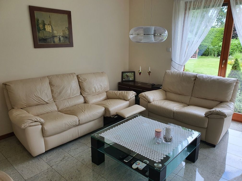 Sprzedam skórzany komplet wypoczynkowy ITALSOFA