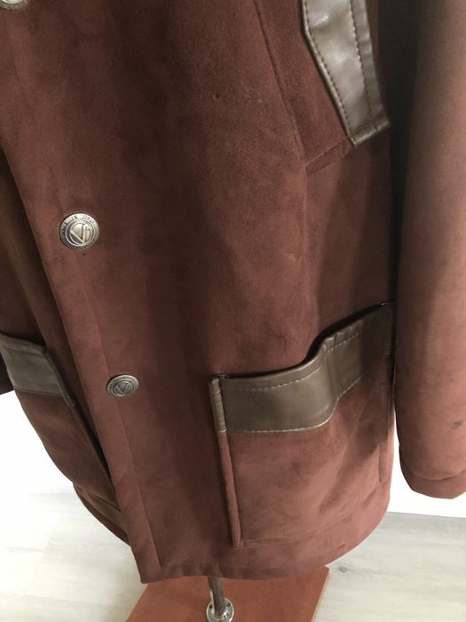 Włoski płaszcz damski skórzany rozm L-XL