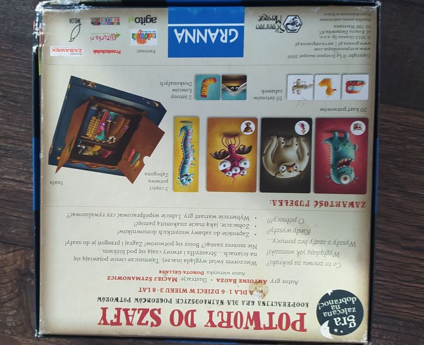 Potwory do szafy gra firmy Granna