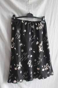 Czarna spódnica w kwiaty vintage retro