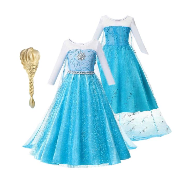 Strój sukienka kostium elza elsa + peruka rozmiar m