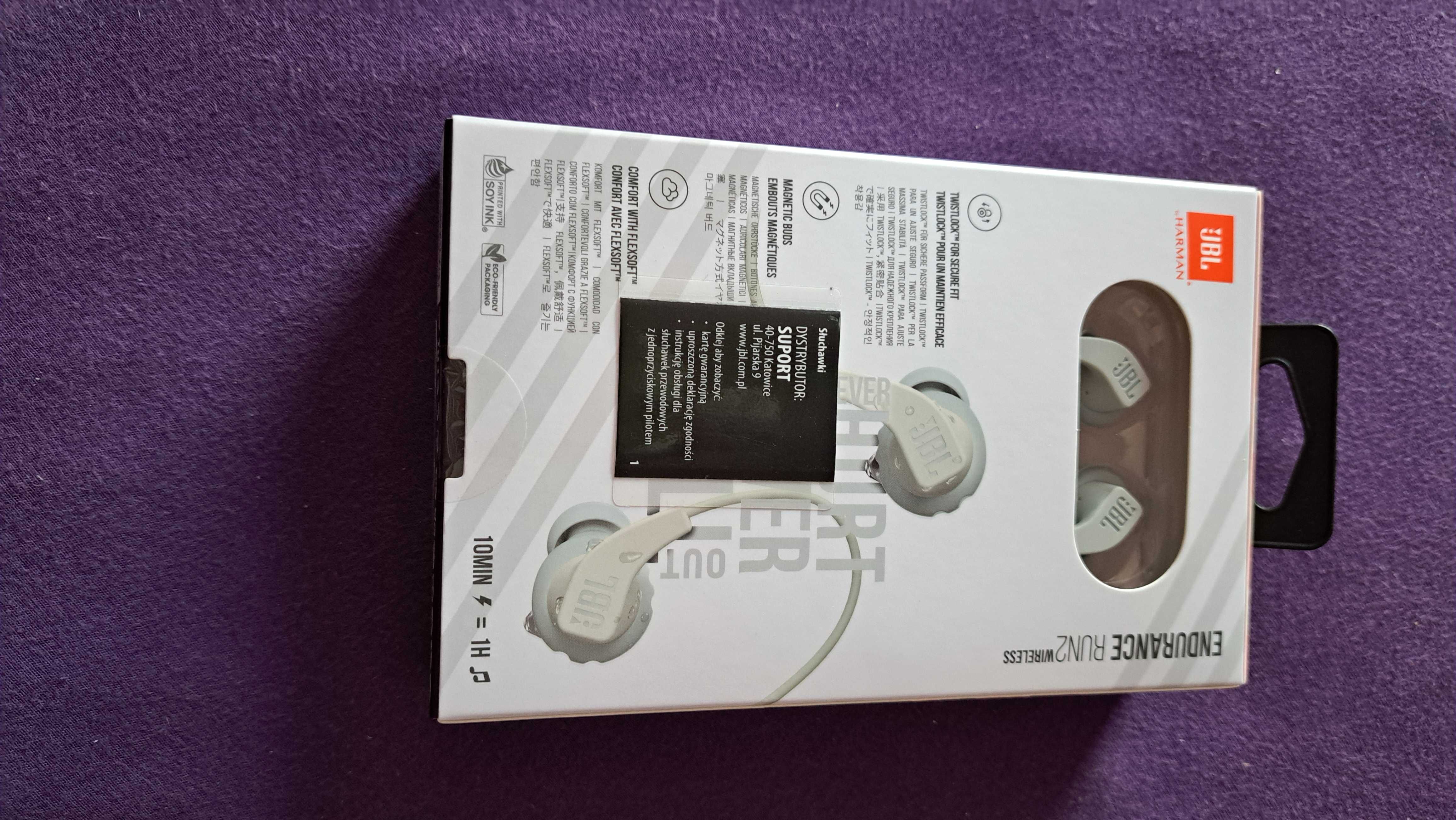 Słuchawki bezprzewodowe JBL Endurance Run 2 Wireless Białe NOWE