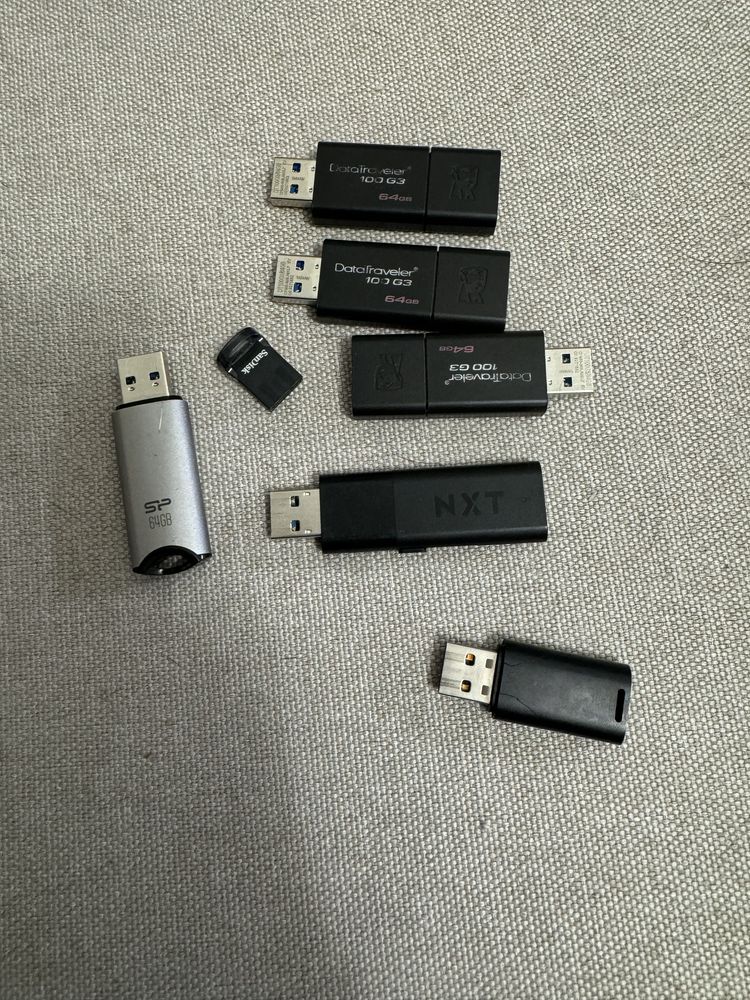 Лот 6 флешек SP SanDisk Kingstone 64Gb (0889)