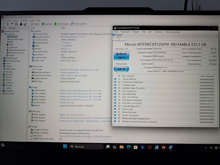 RTX 4050 6gb 105w + R7 7435HS • Lenovo LOQ 15,6" 144hz  • 16gb/ 512ssd