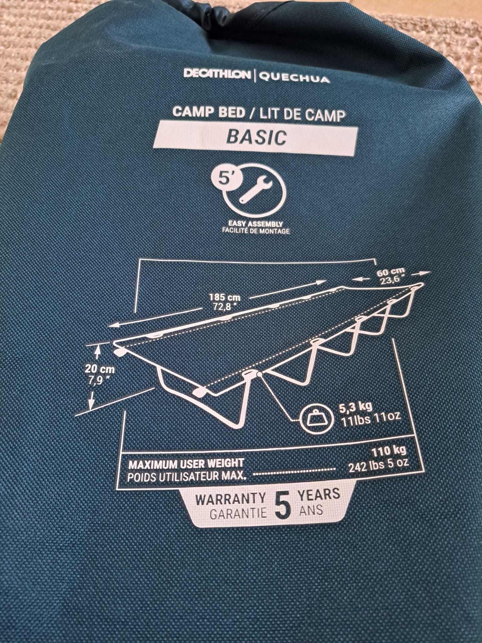 Cama de Campismo CAMP BED BASIC 60 CM - 1 pessoa
