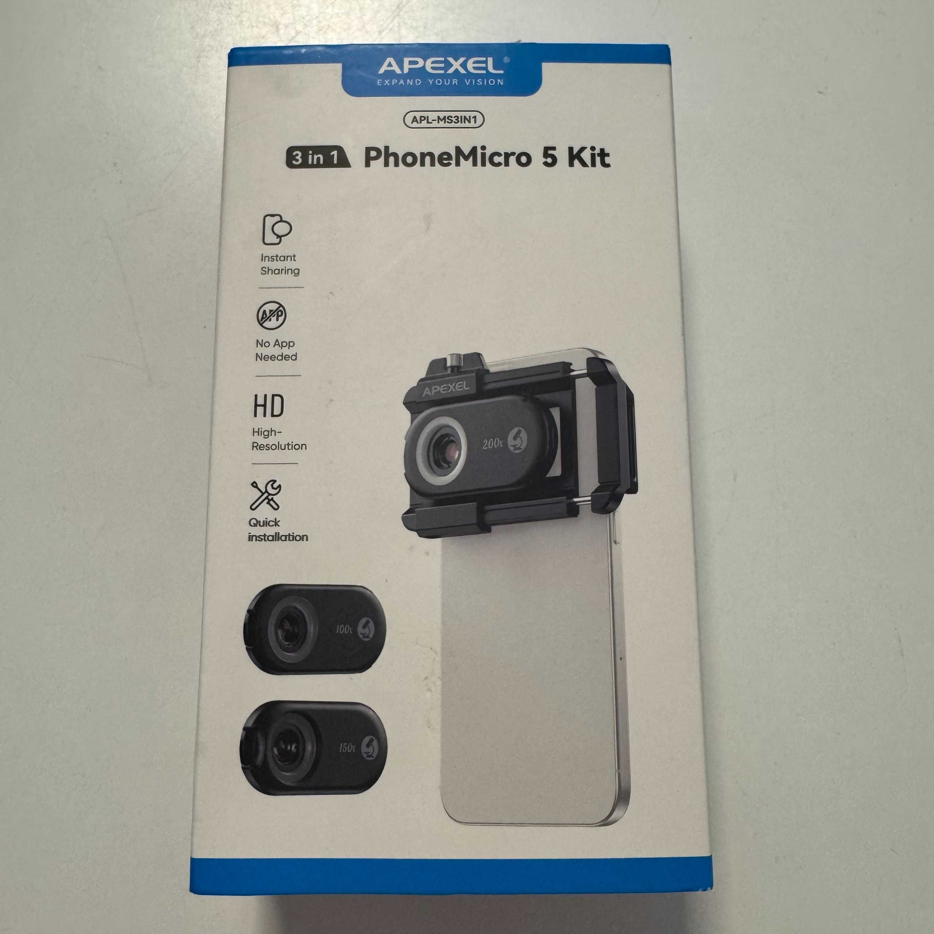 Apexel APL-MS3IN1 3x Obiektyw 200x 150x 100x Mikroskop Do Telefonu
