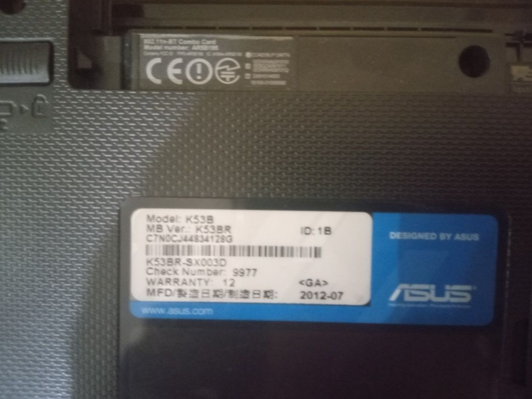 Ноутбук ASUS K53b на запчастини