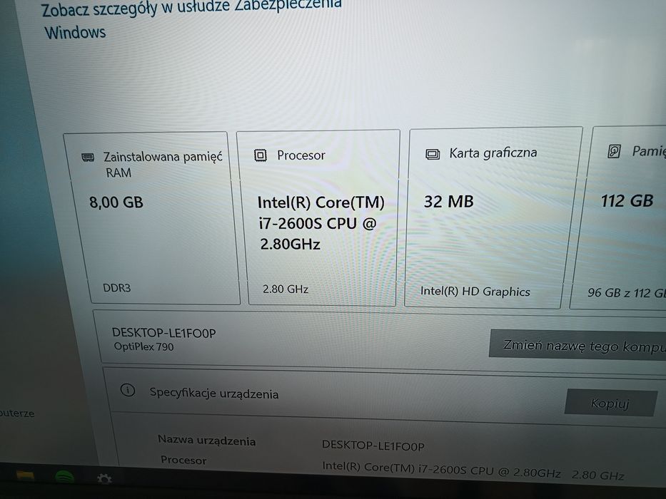 Dell Optiplex 790 USFF i7-2600S i 8GB RAM