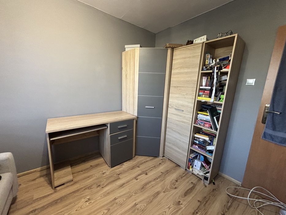 Komplet mebli szaro-jasny dąb