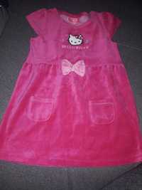 Sukienka Hello Kitty welurowa dziewczęca r.98/104