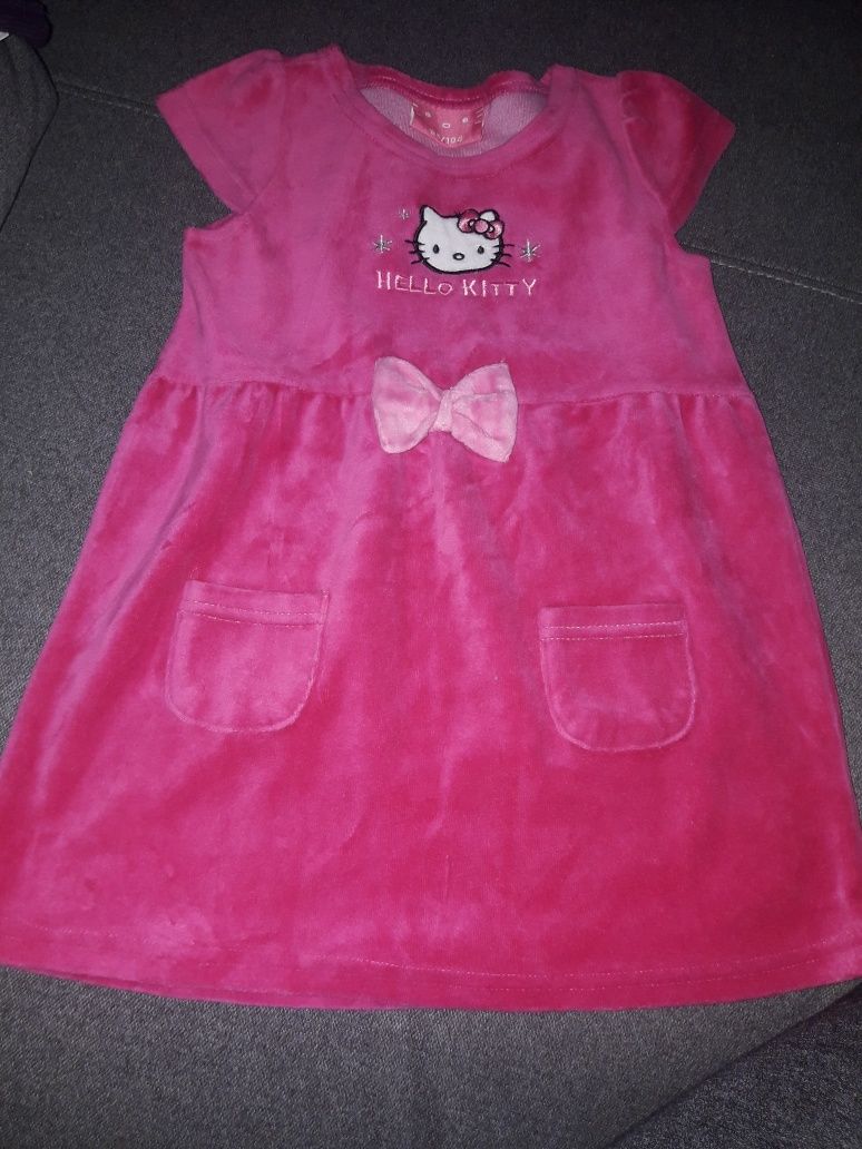Sukienka Hello Kitty welurowa dziewczęca r.98/104
