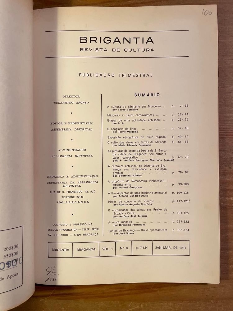 Brigantia - Revista de Cultura - Número 0 (portes grátis)