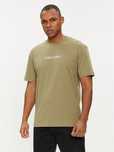 T-shirt oliwkowy bawełniany Calvin Klein L