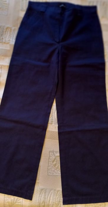 2 Calças, 1 azul escuro de Ricardo Santiago e 1 estampada
