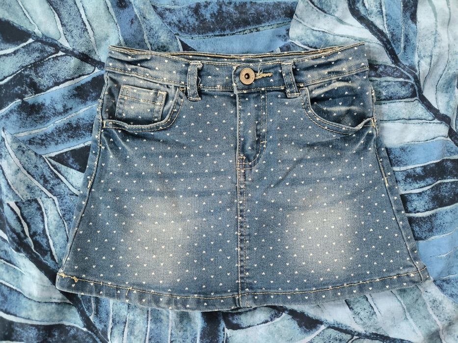 Spódnica spódniczka jeansowa w serduszka Pepco