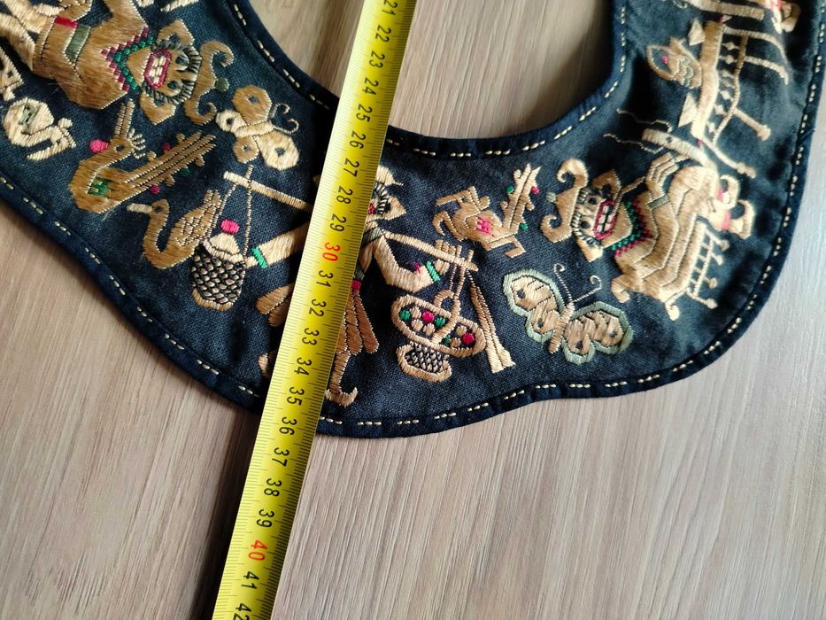 Antyczny chiński kołnierz etniczny z konca XIX wieku haftowany