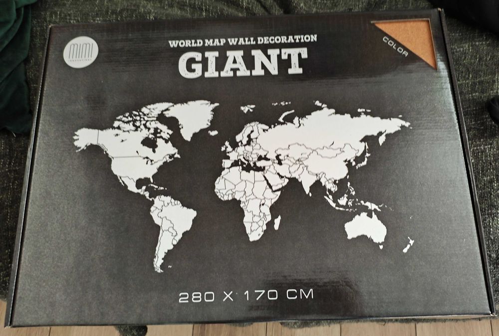 Wooden Amsterdam drewniana HDF mapa świata | 280 x 170 cm - ogromna