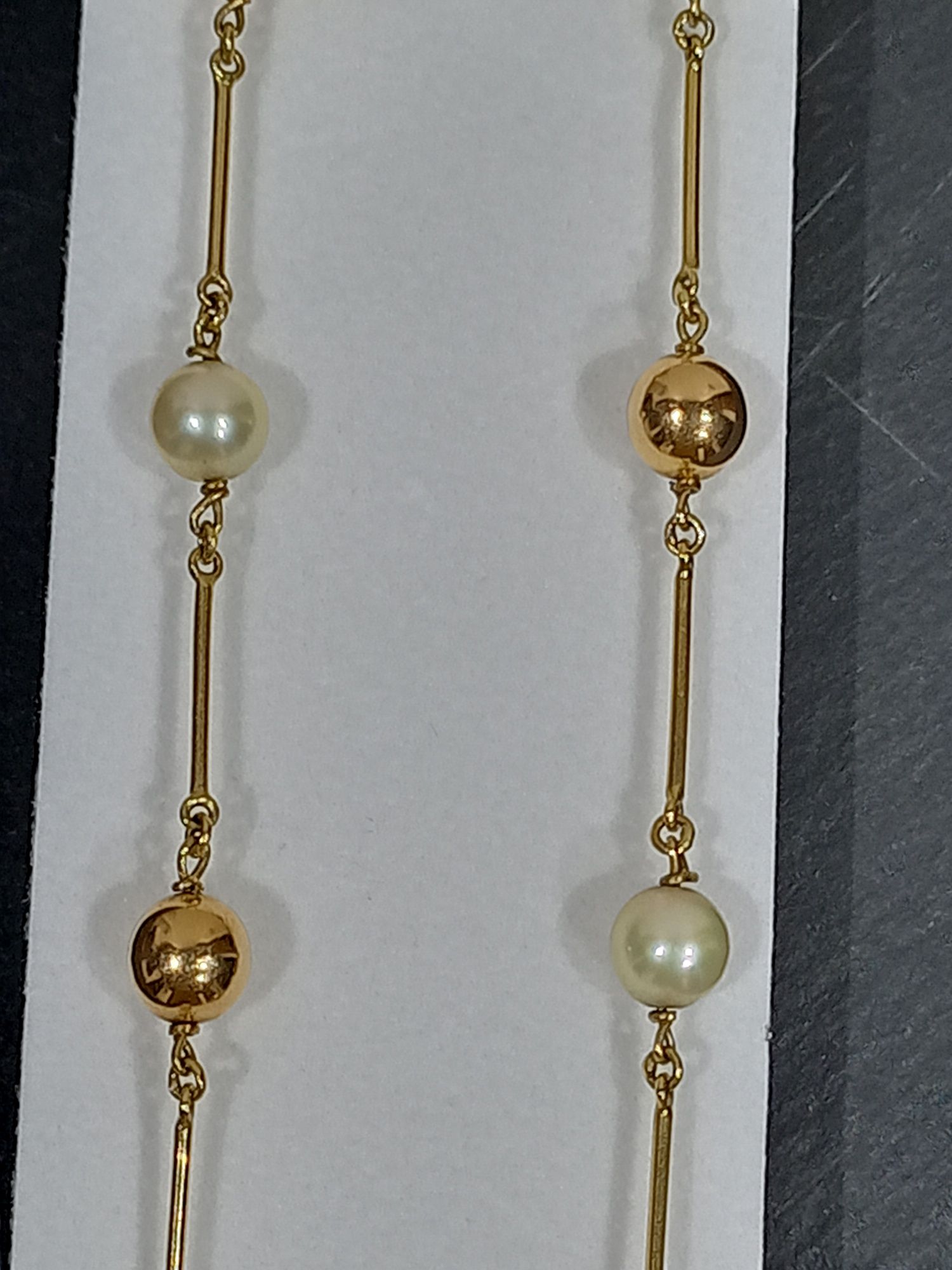 Colar e Pulseira em Ouro 19,2K com Pérolas Naturais