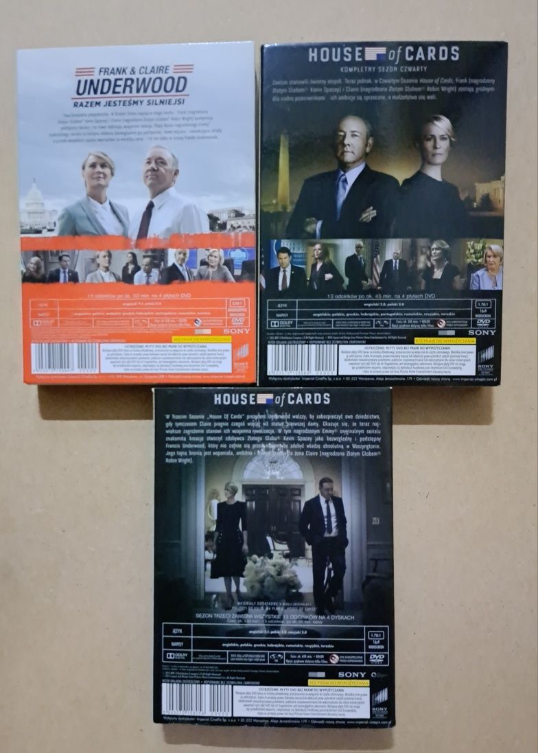 House of cards 3 sezony na DVD polski lektor