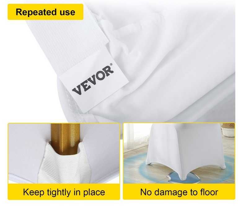 Pokrowiec na krzesło pokrowce uniwersalne białe wielorazowe G-489