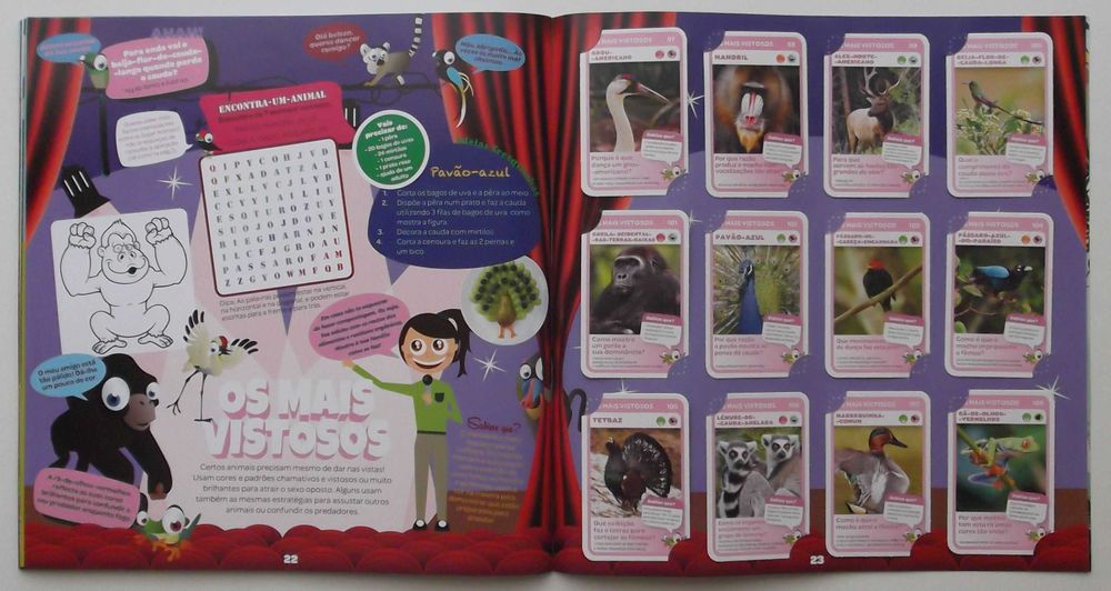 Caderneta + 108 Cartas Super Animais