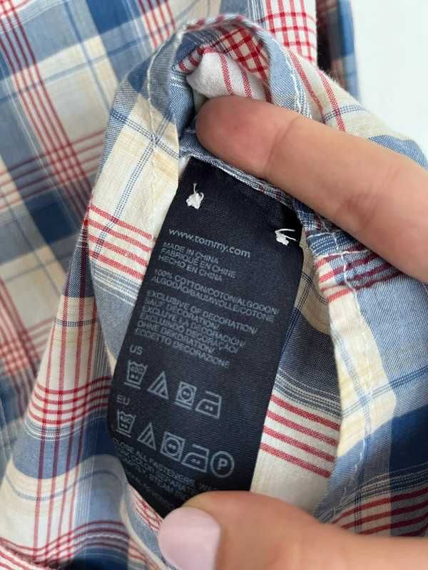 koszula damska klasyczna w kratę Tommy Hilfiger Denim L