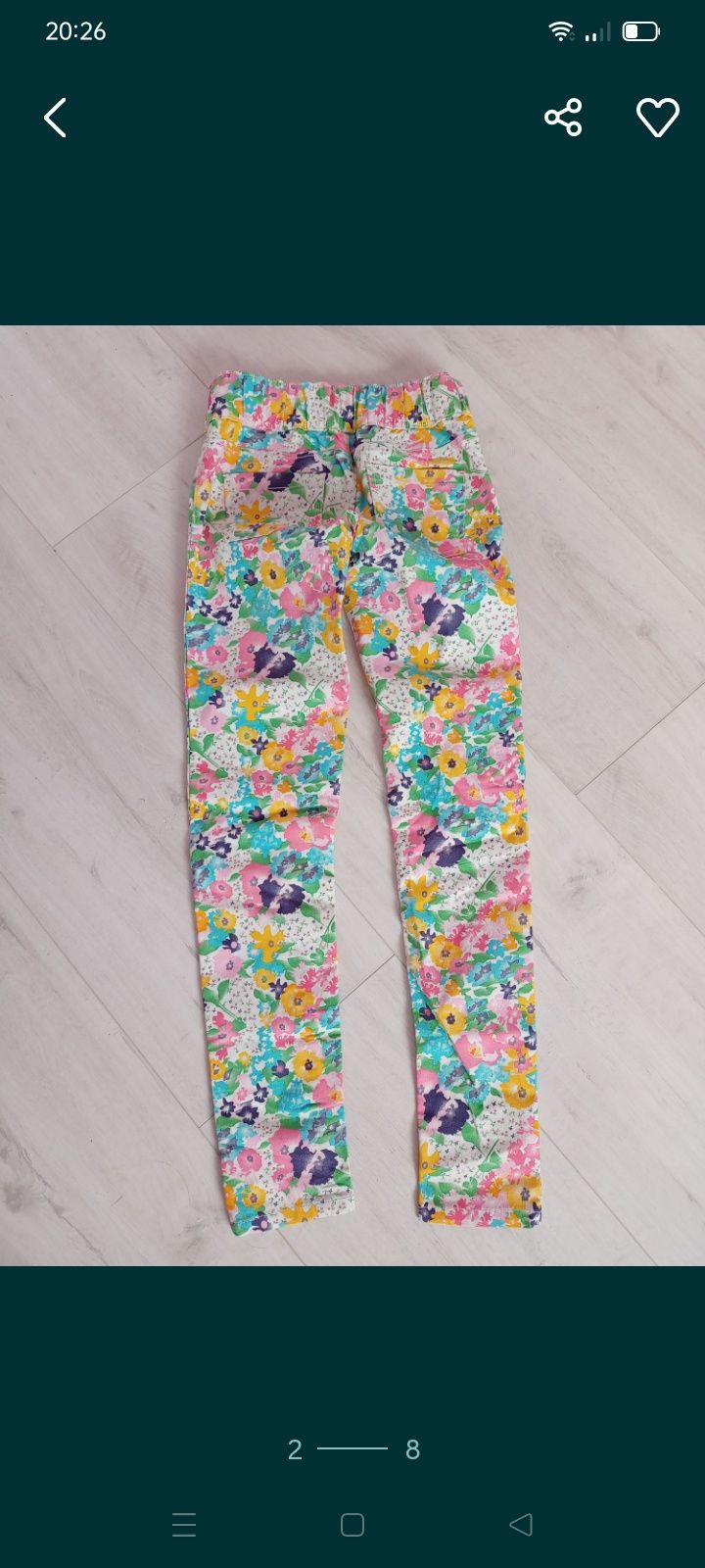 Spodnie damskie 36 38 Esmara S M kwiatowe kolorowe jegginsy bawełna