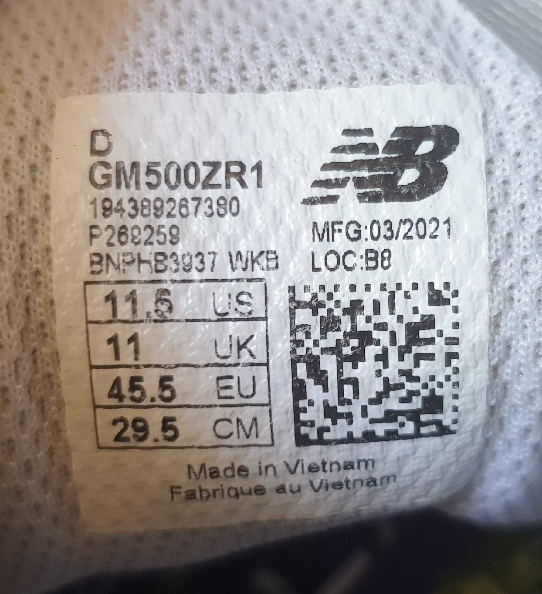 Oryginalne męskie buty New Balance 500 rozm.45,5