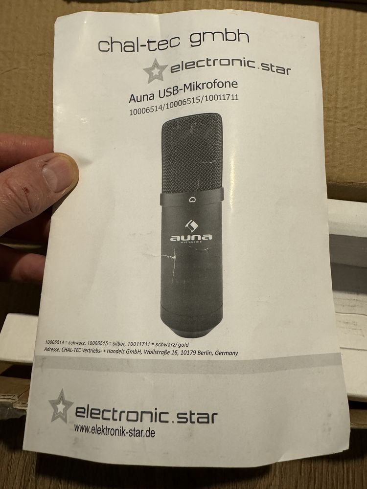 Конденсаторный usb микрофон Auna mic-900
