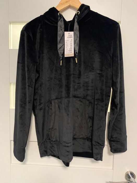 Czarny welurowy dres damski Rozmiar L