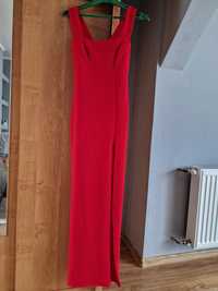 Czerwona suknia NASTY Gal rozcięcie 38 M dodatki