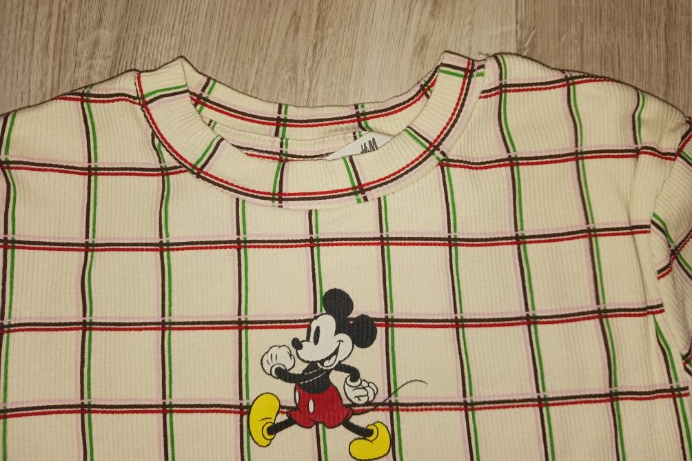 H&M Bluzka Dziewczęca! Mickey Mouse! Prążkowana! H&M! Roz.158/164!