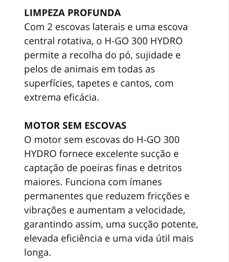 Aspirador Robot / Robô Hoover H-GO 300 HYDRO