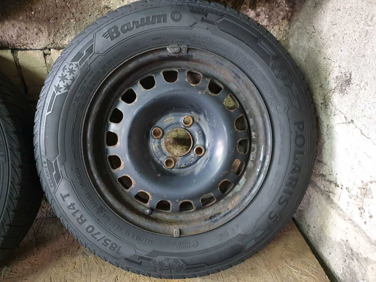 Felgi Stalowe Opel Karl Corsa R14 4x100 opony zima 185/70R14 4mm