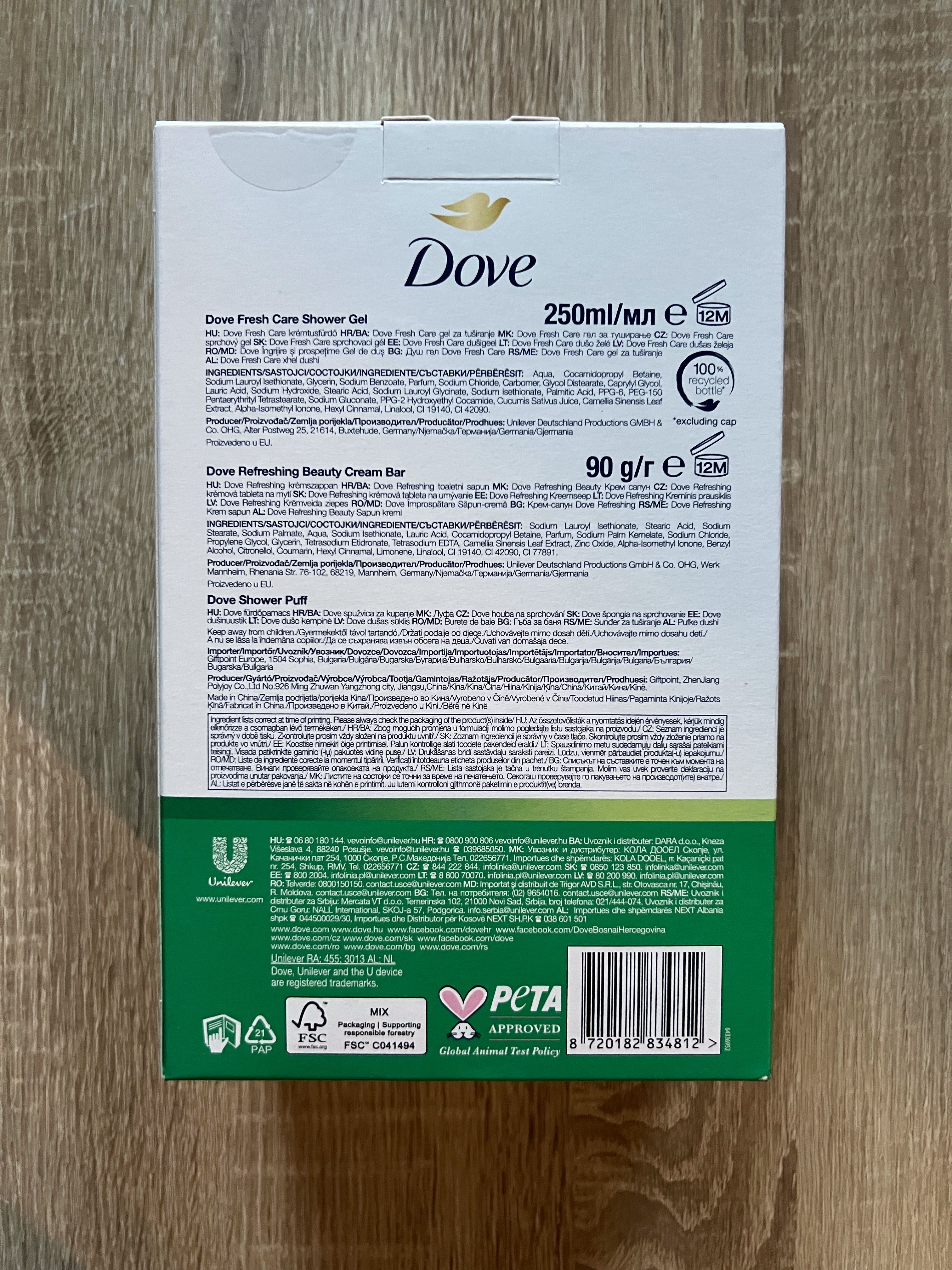 Dove Discover zestaw upominkowy z gąbką do kąpieli
