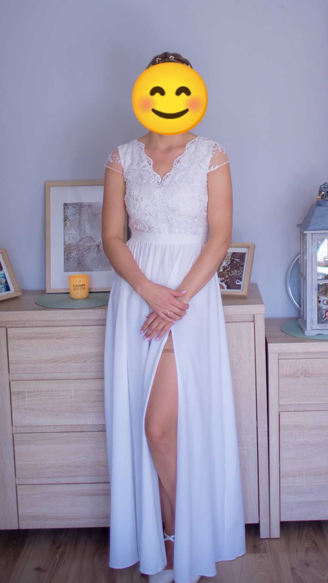 Sukienka ślubna BOSCA wraz z szalem, na 180 cm