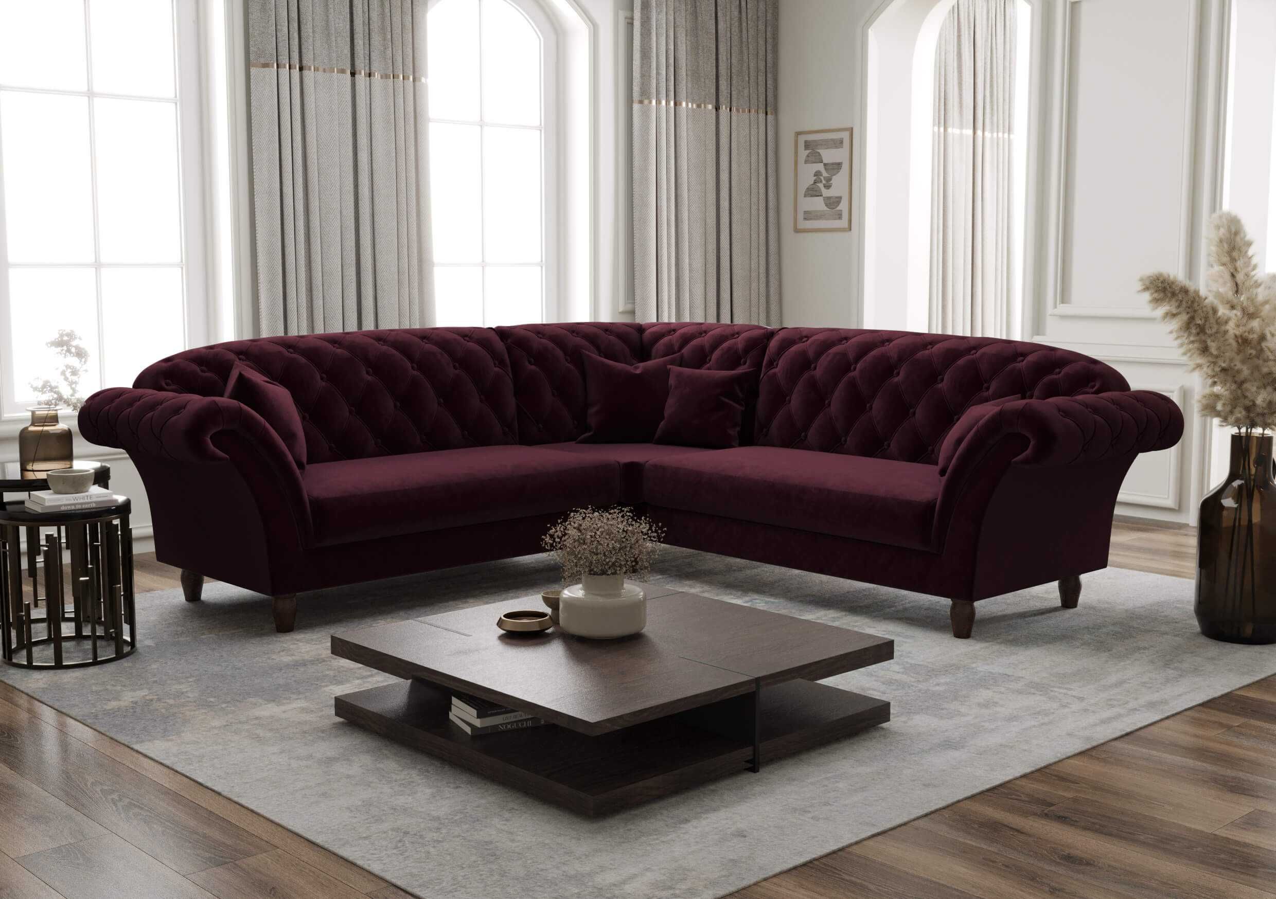 Narożnik Royal Chesterfield Glamour Elegancki Wygodny VeroLux