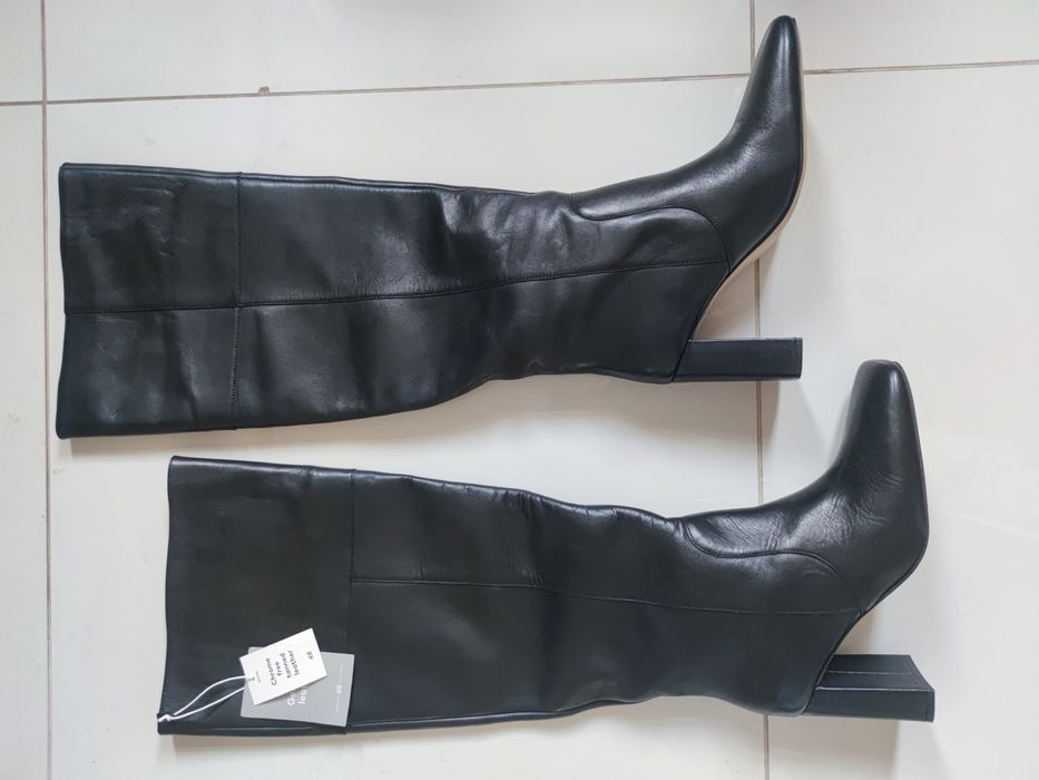 Skórzane (100% genuine leather) wysokie kozaki H&M Premium Selection.