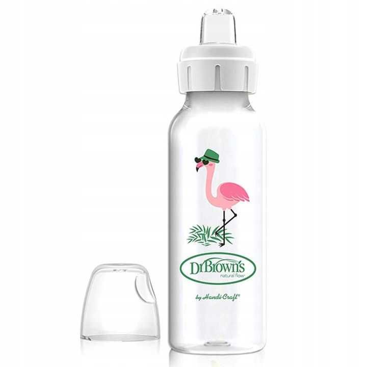 Dr Brown's Sippy Bottle Butelka Flaming 250ml Ustnik Silikon *NOWE*