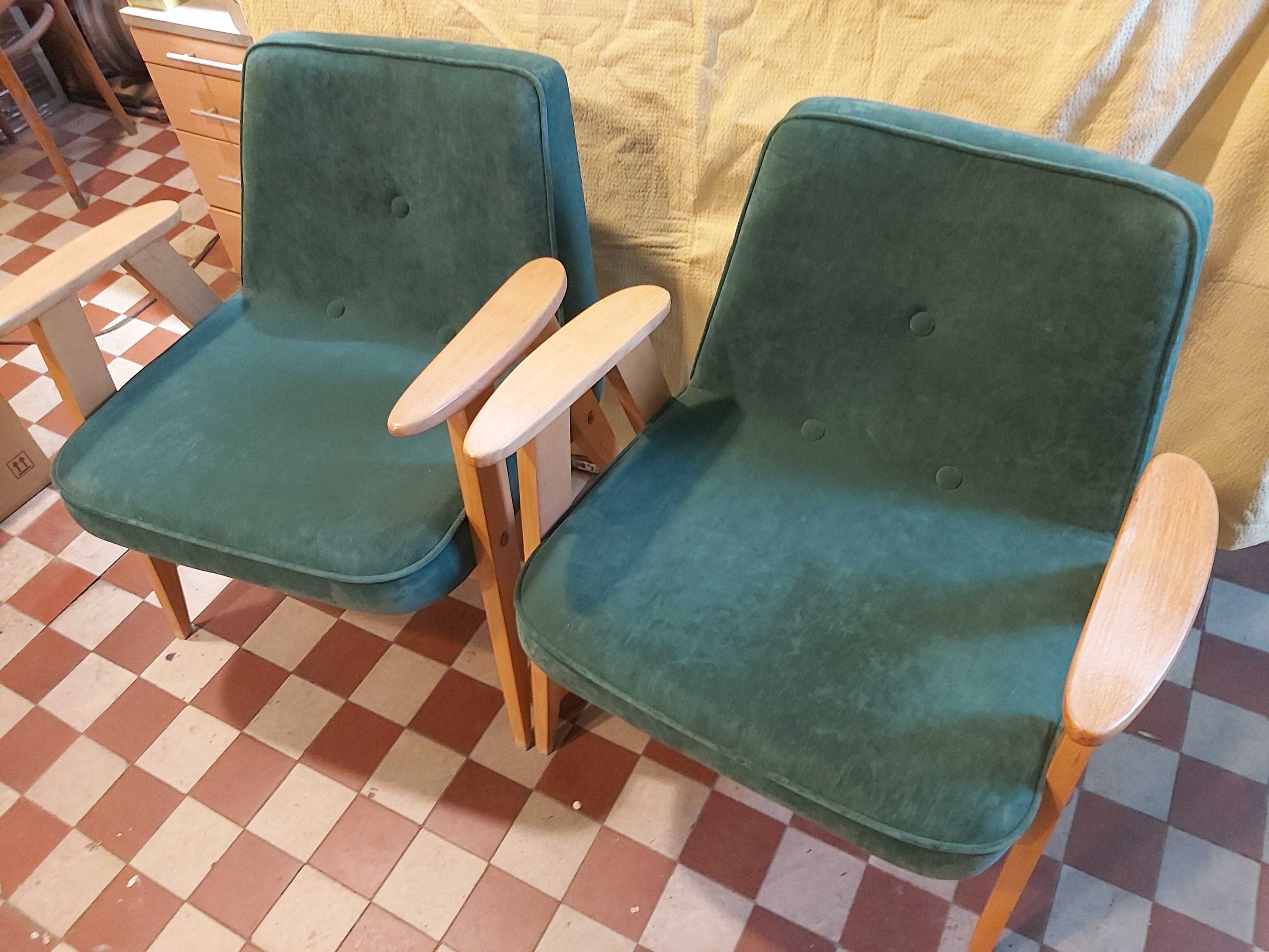 Fotele PRL oryginalne fotele Chierowski 366 po renowacji