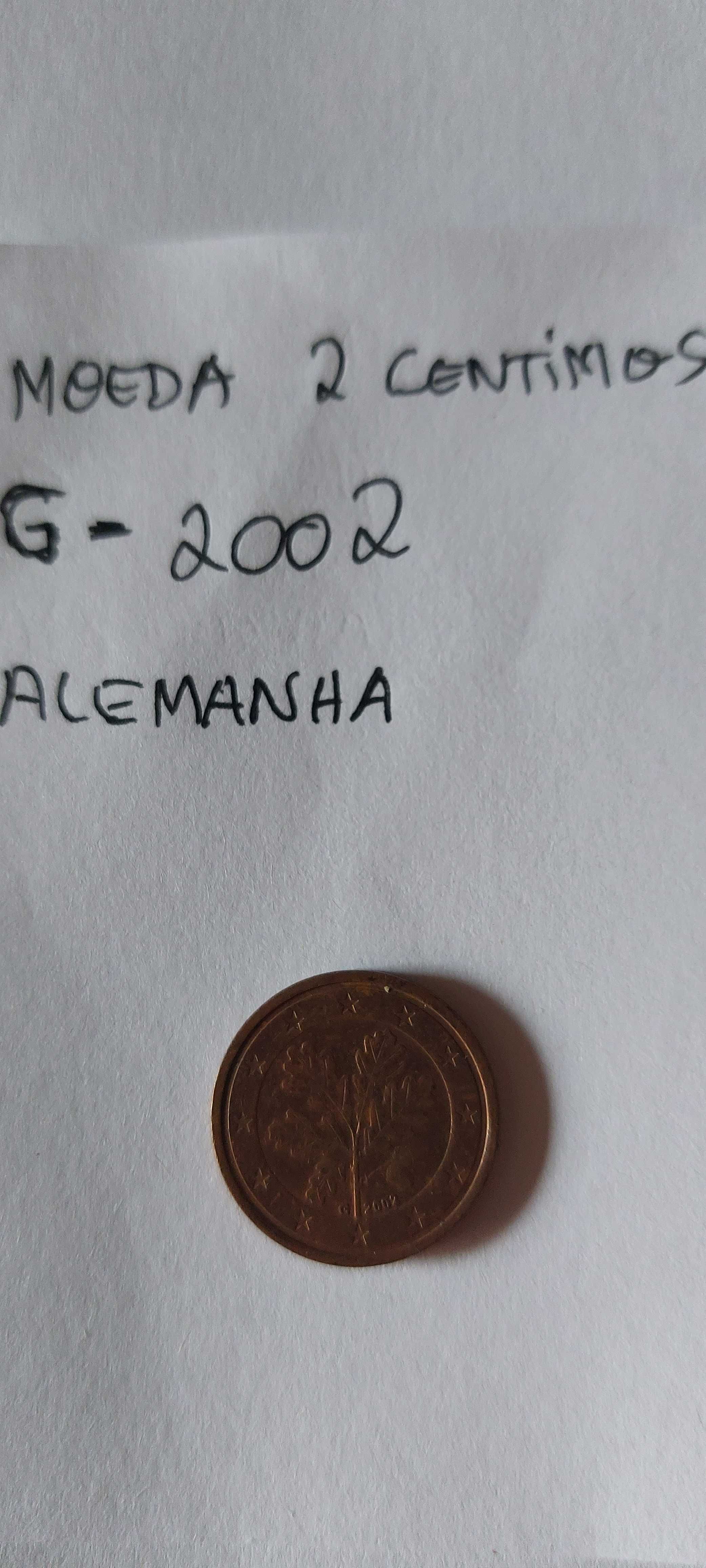 Moeda rara 0,02 Alemanha G 2002 moeda com valor para colecionadores