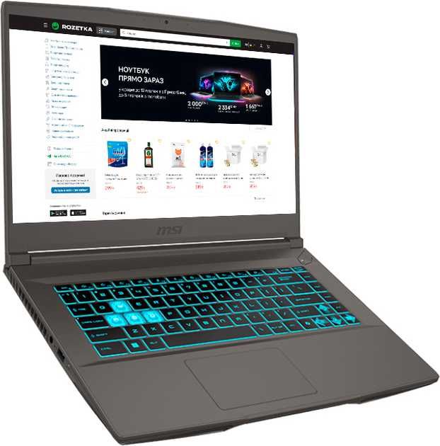 НОВИЙ НОУТБУК MSI Thin15/RAM-32ГБ/8-ядер/SSD-512ГБ/GeForce RTX3050-4ГB