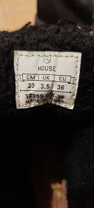 Buty House kozaki zimowe damskie rozm.36 trapery czarne nubuk